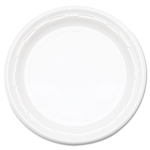 Famous Service Plastic Dinnerware, Plate, 6" Dia, White, 125/pack, 8 Packs/carton