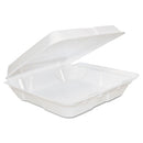 Foam Hinged Lid Containers, 8 X 8 X 2.25, White, 200/carton