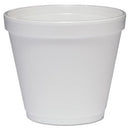 Food Containers, Squat, 8 Oz, White, Foam, 1,000/carton