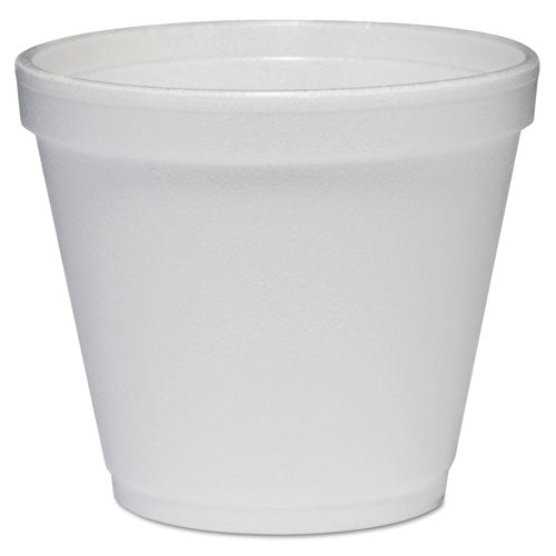 Food Containers, Squat, 8 Oz, White, Foam, 1,000/carton