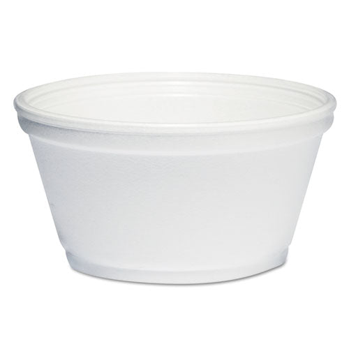 Foam Container, Extra Squat, 8 Oz, White, 1,000/carton