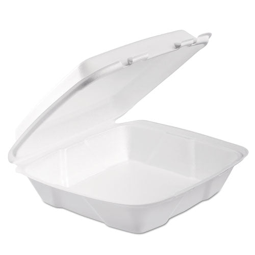 Foam Hinged Lid Container, Performer Perforated Lid, 9 X 9.4 X 3, White, 100/bag, 2 Bag/carton