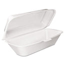 Foam Hinged Lid Container, Hoagie Container With Removable Lid, 5.3 X 9.8 X 3.3, White, 125/bag, 4 Bags/carton