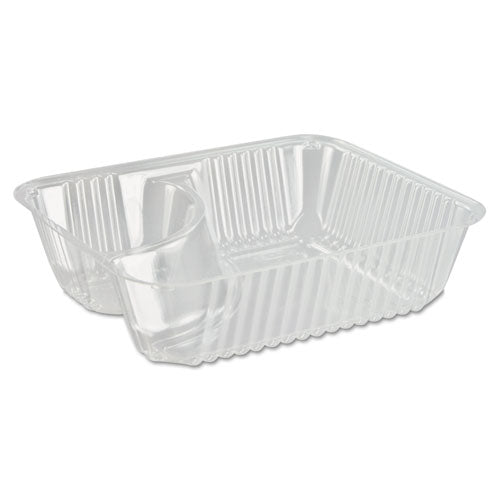 Clearpac Small Nacho Tray, 2-compartments, 5 X 6 X 1.5, Clear, Plastic, 125/bag, 2 Bags/carton