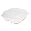 Clearseal Hinged-lid Plastic Containers, 3-compartment, 9.4 X 8.9 X 3, Plastic, 100/bag, 2 Bags/carton