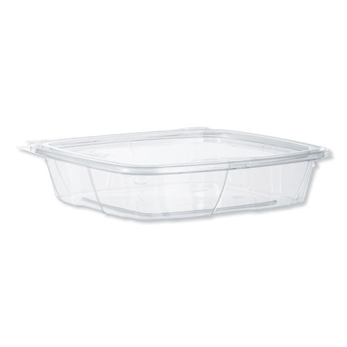 Clearpac Safeseal Tamper-resistant/evident Containers, Flat Lid, 35 Oz, 7.9 X 8.8 X 1.8, Clear, Plastic, 100/bag, 2 Bags/ct