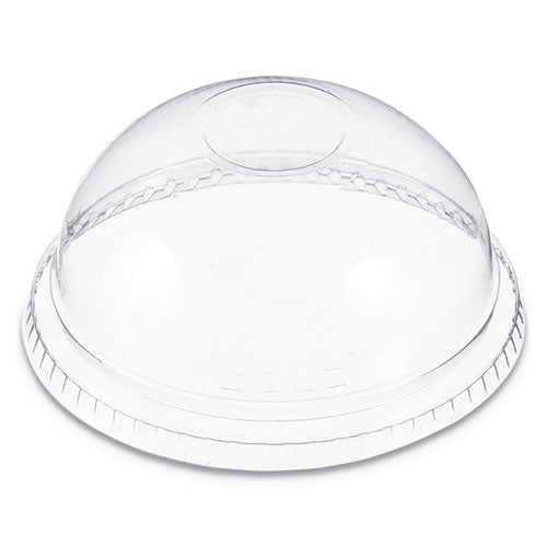 Plastic Dome Lid, No-hole, Fits 9 Oz To 22 Oz Cups, Clear, 100/sleeve, 10 Sleeves/carton