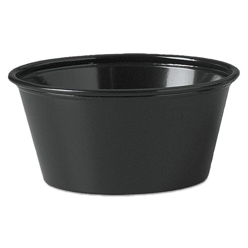 Polystyrene Portion Cups, 3.25 Oz, Black, 250/bag, 10 Bags/carton