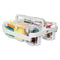 Stackable Caddy Organizer With S, M And L Containers, Plastic, 10.5 X 14 X 6.5, White Caddy/clear Containers