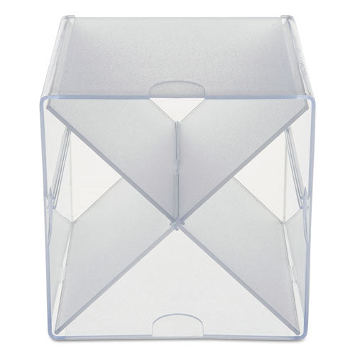 Stackable Cube Organizer, X Divider, 4 Compartments, Plastic, 6 X 7.2 X 6, Clear