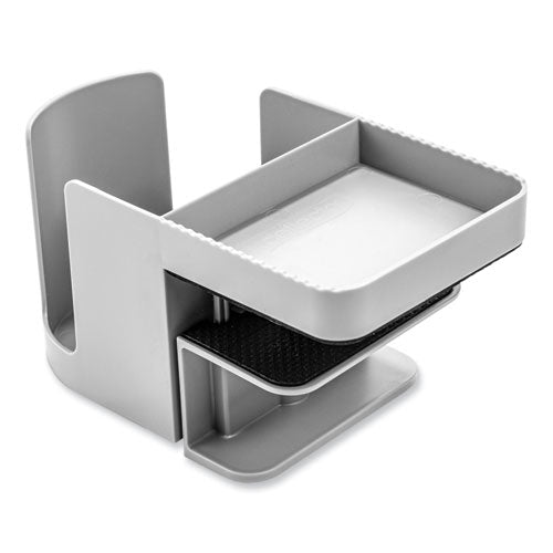 Standing Desk Cup Holder Organizer, Two Sections, 3.94 X 7.04 X 3.54, Gray