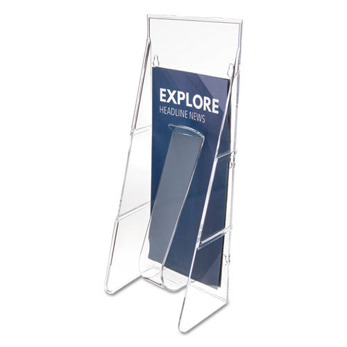 Stand-tall Wall-mount Literature Rack, Leaflet, 4.56w X 3.25d X 11.88h, Clear