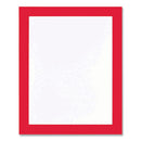 Self Adhesive Sign Holders, 13 X 19, Clear With Red Border, 2/pack