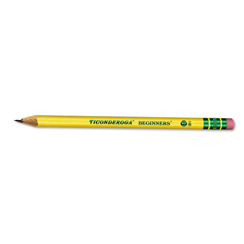 Ticonderoga Beginners Woodcase Pencil With Eraser And Microban Protection, Hb (