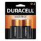 Coppertop Alkaline D Batteries, 2/pack
