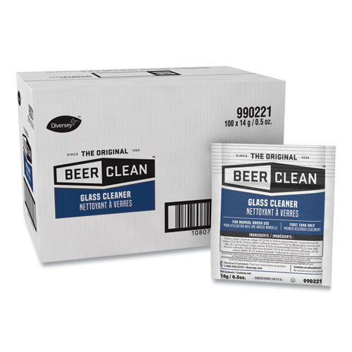 Beer Clean Glass Cleaner, Powder, 0.5 Oz Packet, 100/carton