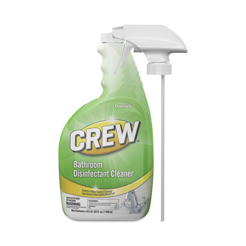 Crew Bathroom Disinfectant Cleaner, Floral Scent, 32 Oz Spray Bottle, 4/carton