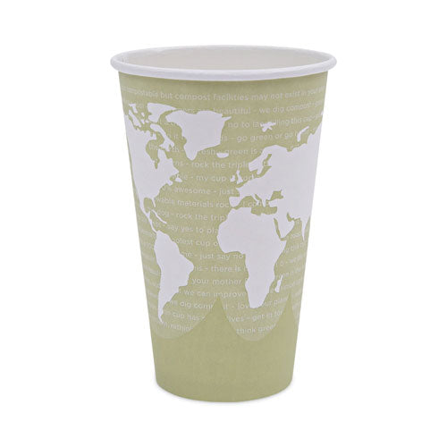 World Art Renewable And Compostable Hot Cups, 16 Oz, 50/pack, 20 Packs/carton