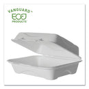 Vanguard Renewable And Compostable Sugarcane Clamshells, 1-compartment, 9 X 6 X 3, White, 250/carton