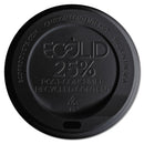 Ecolid 25% Recycled Content Hot Cup Lid, Black, Fits 10 Oz To 20 Oz Cups, 100/pack, 10 Packs/carton