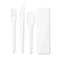 Plantware Compostable Cutlery Kit, Knife/fork/spoon/napkin, 6", Pearl White, 250 Kits/carton