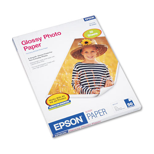 Glossy Photo Paper, 9.4 Mil, 8.5 X 11, Glossy White, 50/pack