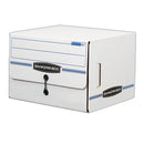 Side-tab Storage Boxes, Letter Files, White/blue, 12/carton