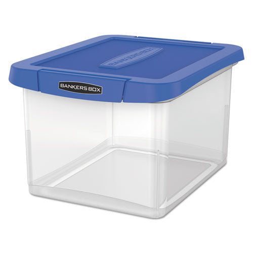 Heavy Duty Plastic File Storage, Letter/legal Files, 14" X 17.38" X 10.5", Clear/blue