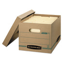 Stor/file Basic-duty Storage Boxes, Letter/legal Files, 12.5" X 16.25" X 10.5", Kraft/green, 12/carton