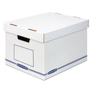 Organizer Storage Boxes, X-large, 12.75" X 16.5" X 10.5", White/blue, 12/carton