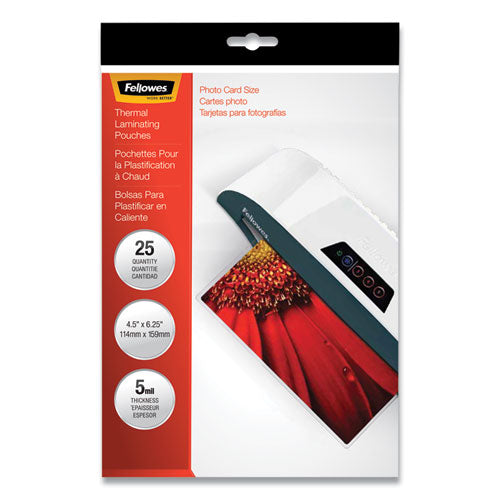 Laminating Pouches, 5 Mil, 4.5" X 6.25", Gloss Clear, 20/pack