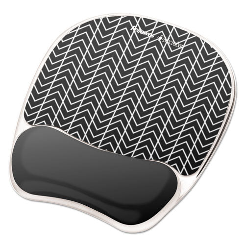 Photo Gel Mouse Pad With Wrist Rest With Microban Protection, 7.87 X 9.25, Chevron Design