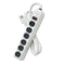 Metal Power Strip, 6 Outlets, 6 Ft Cord, Platinum