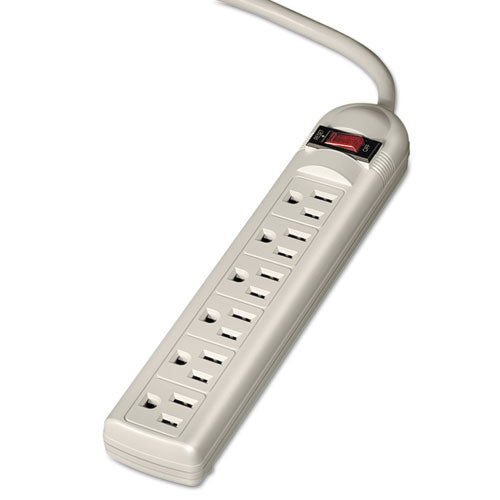 Power Strip, 6 Outlets, 6 Ft Cord, Platinum