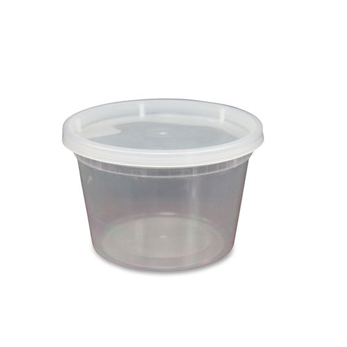 Plastic Deli Containers With Lid, 16 Oz, Clear, Plastic, 240/carton