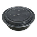 Food Container With Lid, 32 Oz, 7.28 X 7.28 X 2.55, Black/clear, Plastic, 150/carton