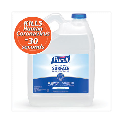 Healthcare Surface Disinfectant, Fragrance Free, 128 Oz Bottle, 4/carton