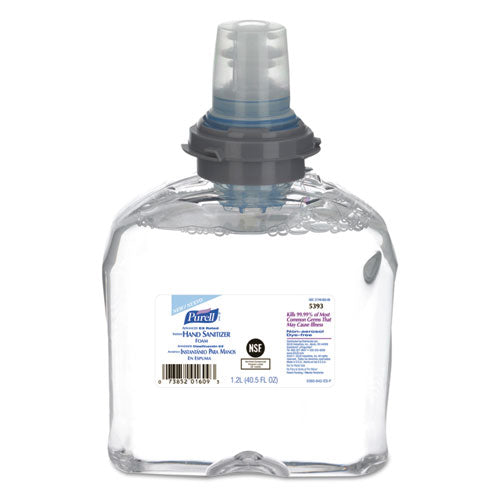 Advanced E-3 Rated Foam Hand Sanitizer, 1,200 Ml Refill, Fragrance-free, 2/carton