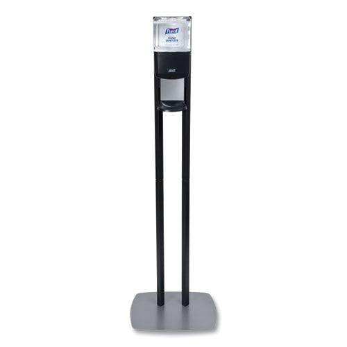 Es8 Hand Sanitizer Floor Stand With Dispenser, 1,200 Ml, 13.5 X 5 X 28.5, Graphite/silver