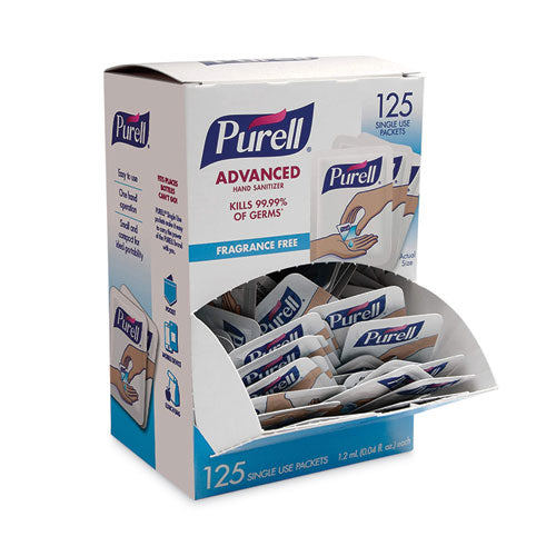 Single Use Advanced Gel Hand Sanitizer, 1.2 Ml, Packet, Fragrance-free, 125/box, 12 Box/carton