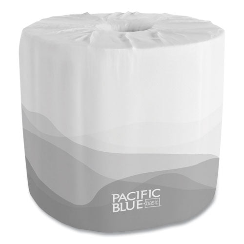 Pacific Blue Basic Embossed Bathroom Tissue, Septic Safe, 1-ply, White, 550/roll, 80 Rolls/carton