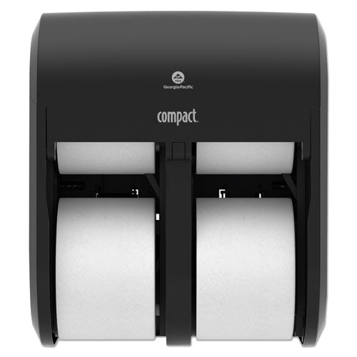 Compact Quad Vertical 4-roll Coreless Dispenser, 11.75 X 6.9 X 13.25, Black