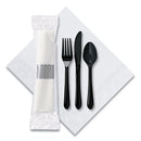 Caterwrap Cater To Go Express Cutlery Kit, Fork/knife/spoon/napkin, Black, 100/carton