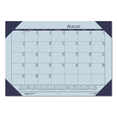 Ecotones Recycled Academic Desk Pad Calendar, 18.5 X 13, Orchid Sheets, Cordovan Corners, 12-month (aug-july): 2023-2024