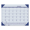 Ecotones Recycled Monthly Desk Pad Calendar, 22 X 17, Ocean Blue Sheets/corners, Black Binding, 12-month (jan-dec): 2024