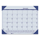 Ecotones Recycled Monthly Desk Pad Calendar, 18.5 X 13, Ocean Blue Sheets/corners, Black Binding, 12-month (jan To Dec): 2024