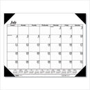 Recycled Economy Academic Desk Pad Calendar, 22 X 17, White/black Sheets, Black Binding/corners,14-month(july-aug): 2023-2024