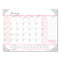 Recycled Monthly Desk Pad Calendar, Breast Cancer Awareness Artwork, 18.5 X 13, Black Binding/corners,12-month(jan-dec): 2024