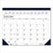 Recycled Two-color Perforated Monthly Desk Pad Calendar, 18.5 X 13, Blue Binding/corners, 12-month (jan-dec): 2024