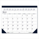 Recycled Academic Desk Pad Calendar, 18.5 X 13, White/blue Sheets, Blue Binding/corners, 14-month (july To Aug): 2023 To 2024